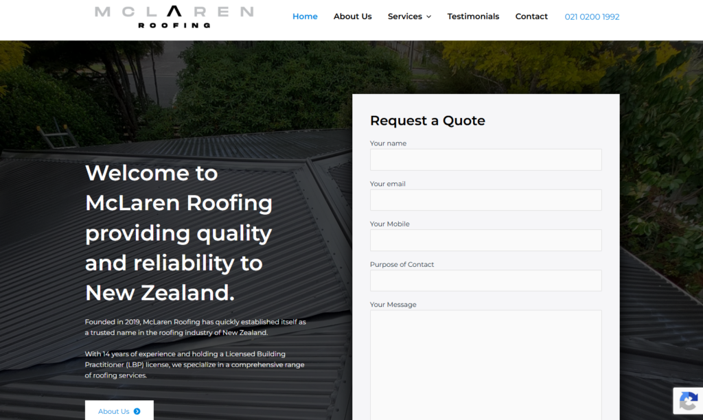 mclaren roofing homepage