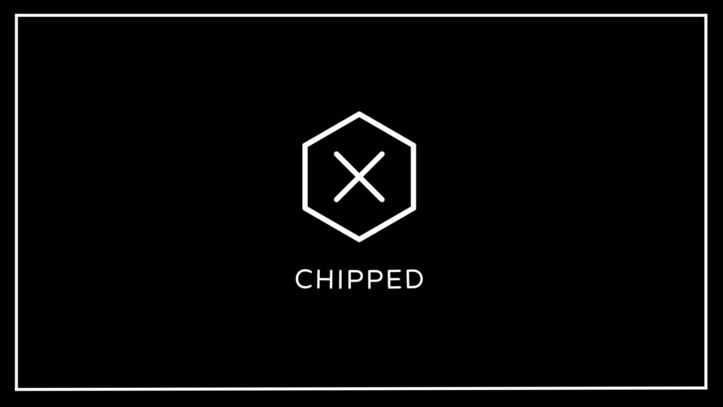 chipped logo